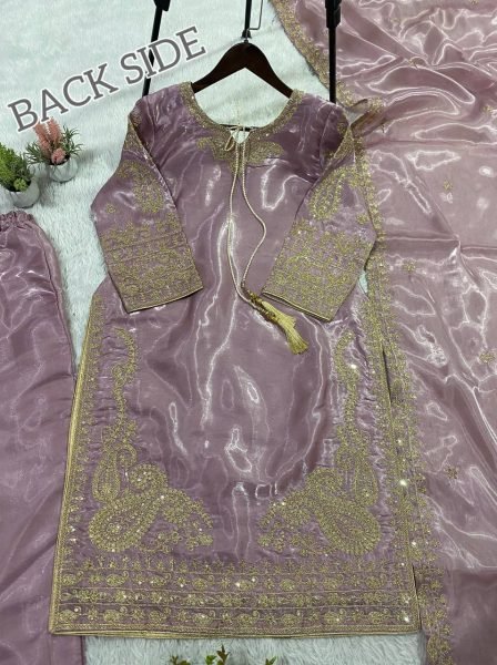 Dusty Mauve Roman Party Wear Outfit with Designer Dupatta Ready To Wear Collection