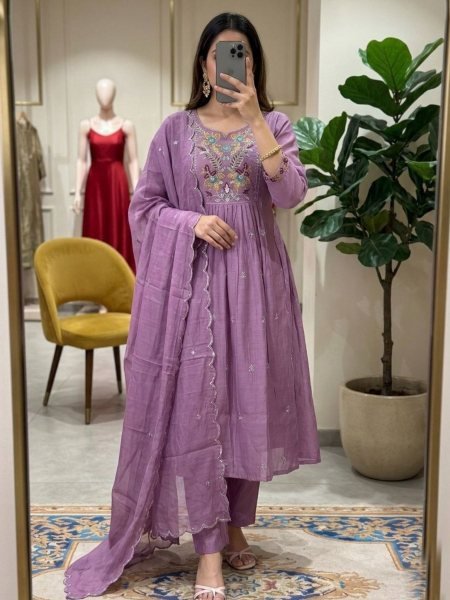Dusty Mauve Soft Mul chanderi Office wear Manufacturer Kurtis