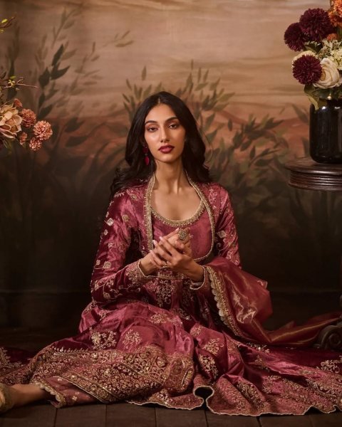 Dusty Pink Embroidered Anarkali Suit with Net Dupatta Bridal Wear Ready To Wear Collection