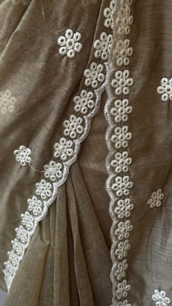 Dynamic Antique Mouse Color Chanderi Saree with Butti Blouse for Women Cotton Sarees Wholesale