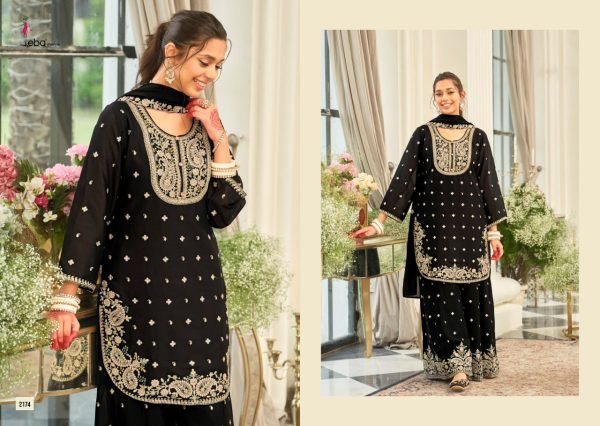 Dynamic Black Heavy Chinon Top Plazo Dupatta Set with Embroidery Work for Wedding Designer Plazzo Salwar Suits Wholesale