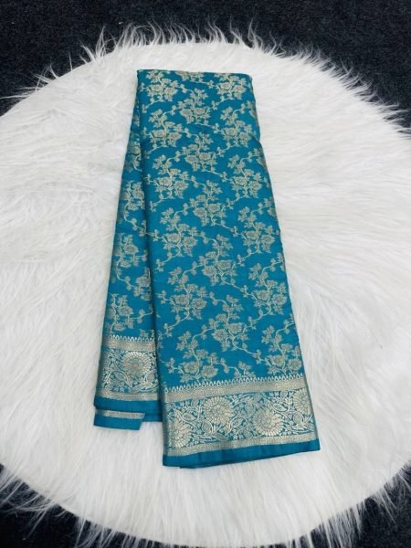 Dynamic Blue Premium Pattu Silk Saree with Contrast Matching Blouse Silk Sarees Wholesale