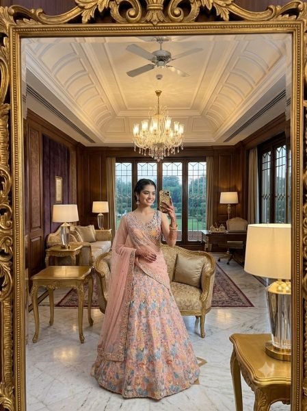 Dynamic Cream Designer Butterfly Net Lehenga with Embroidered Front and Back Blouse Designer Lehenga Choli