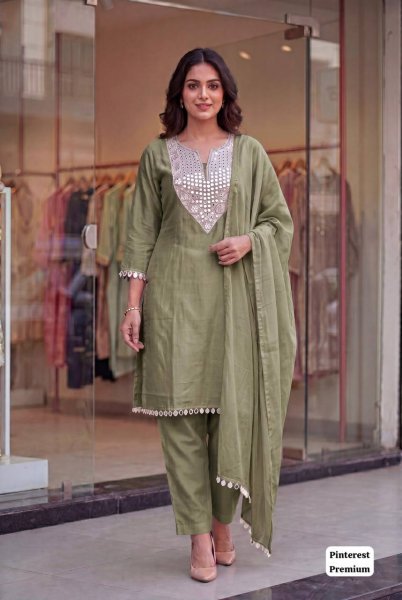 Dynamic Green Rangoli Silk Suit for Party and Festive Collection Embroidery Kurtis 