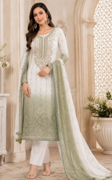 Dynamic Mahendi Green Pakistani Style Suit with Designer Dupatta For Festive Churidar Salwar Suits Wholesale