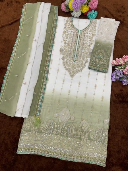 Dynamic Mahendi Green Pakistani Style Suit with Designer Dupatta For Festive Churidar Salwar Suits Wholesale