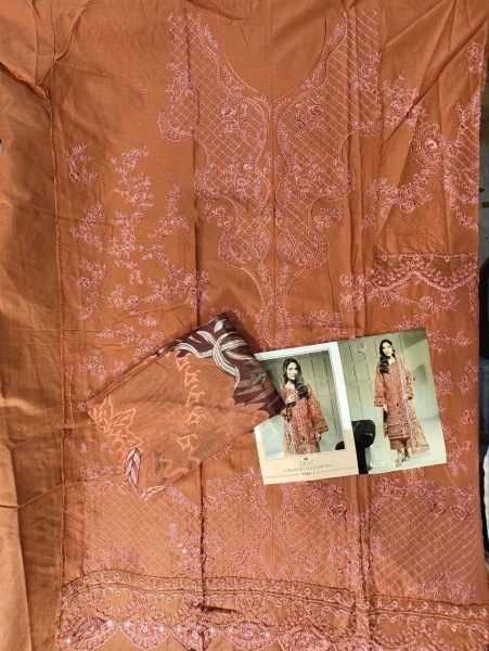 Dynamic Orange Designer Lawn Cotton Dress Material for Festive and Casual Wear Pakistani Suits Wholesale