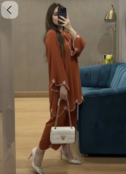 Dynamic Orange Designer Viscose Rayon Kurta Pant Set with Elegant Embroidery Work CO ORD Sets