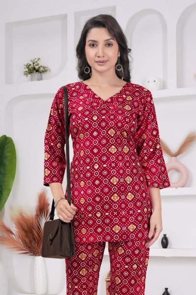 Dynamic Pink Teal Bandhani Co-Ord Set for Women Daily Wear CO ORD Sets