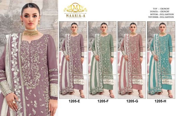 Dynamic Sky Blue Crunchy Silk Embroidered Suit Set with Fancy Lace Dupatta Pakistani Suits Wholesale