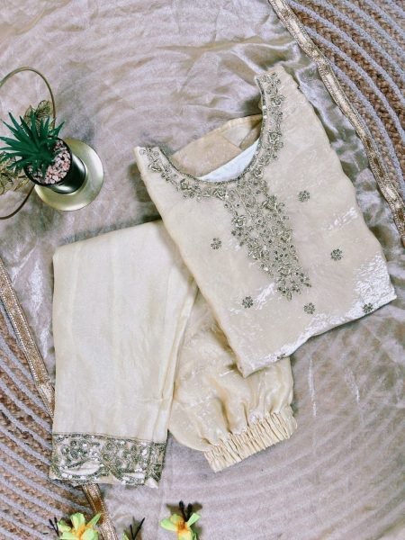 Dynamic White Girls Top Palazzo Set with Dupatta for Ramzan Collection Girls Wear