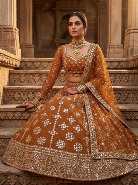 Dynamic Yellow Faux Georgette Lehenga with Embroidered Dupatta for Bridal Fashion Bridal Lehenga Choli