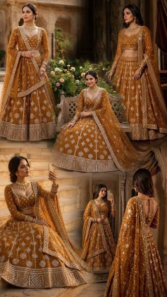 Dynamic Yellow Faux Georgette Lehenga with Embroidered Dupatta for Bridal Fashion Bridal Lehenga Choli