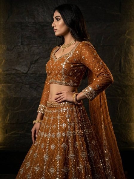 Dynamic Yellow Faux Georgette Lehenga with Embroidered Dupatta for Bridal Fashion Bridal Lehenga Choli