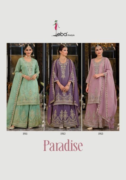 Eba Lifestyle Paradise Embroidered Wedding Suit Ready To Wear Wholesale Designer Plazzo Salwar Suits Wholesale