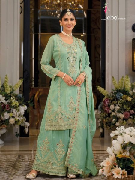 Eba Paradise Simar Designer Partywear Dress 3 Pc Suit Set Salwar Kameez