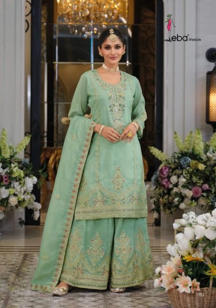 Eba Paradise Simar Designer Partywear Dress 3 Pc Suit Set Designer Plazzo Salwar Suits Wholesale