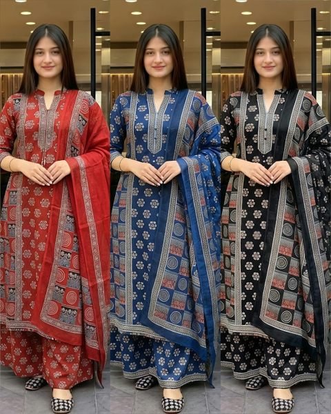 Efficient Blue Cotton Tier Pattern Anarkali Suit Set with Embroidered Neck for Festival Wear Anarkali Kurtis 