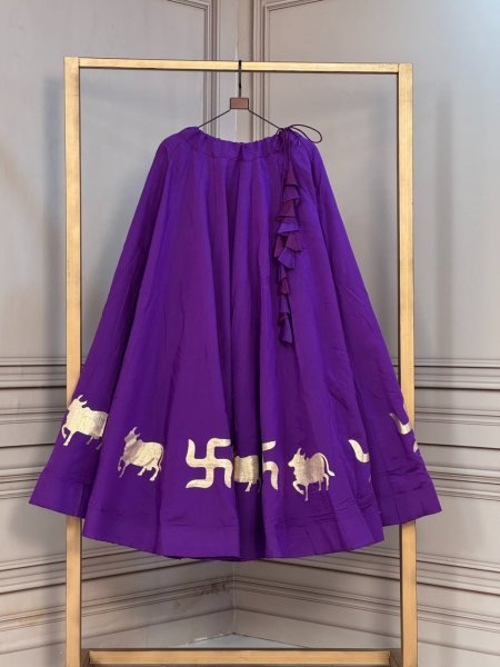 Efficient Purple Party Wear Roman Lehenga with Attractive Gota Lace Work at Wholesale Rate Navratri Lehnega Choli