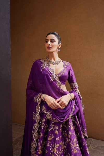 Efficient Purple Thai Silk Lehenga with Sequins Zari Work for Wedding Wear  Bollywood Lehenga Choli