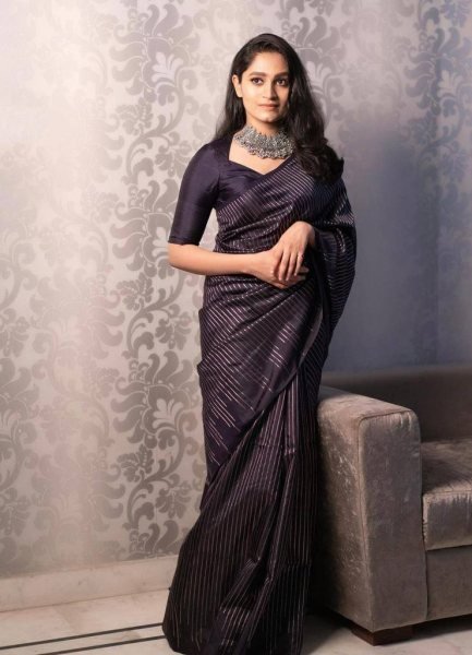Effortless Black Designer Lichi Silk Saree with Jacquard Border Blouse Silk Sarees Wholesale