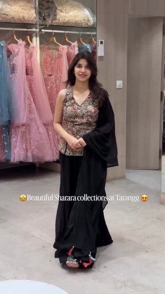 Effortless Black Faux Georgette 3 Piece Suit Set with Front and Back Embroidery Work For Wedding Ready To Wear Collection