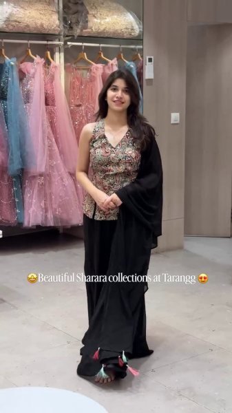 Effortless Black Faux Georgette 3 Piece Suit Set with Front and Back Embroidery Work For Wedding Ready To Wear Collection