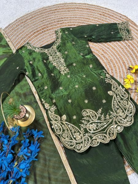 Effortless Green Latest Kids Ethnic Wear Collection for Eid and Festivals Girls Wear