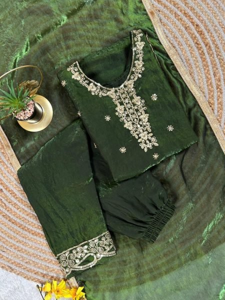 Effortless Green Latest Kids Ethnic Wear Collection for Eid and Festivals Girls Wear