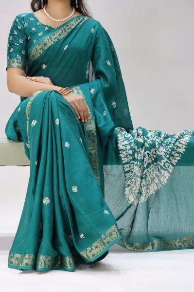 Effortless Mull Jacquard Silk Saree with Jacquard Weaving Border At Wholesale Rates South Indian Saree 