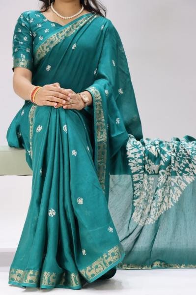 Effortless Mull Jacquard Silk Saree with Jacquard Weaving Border At Wholesale Rates South Indian Saree 