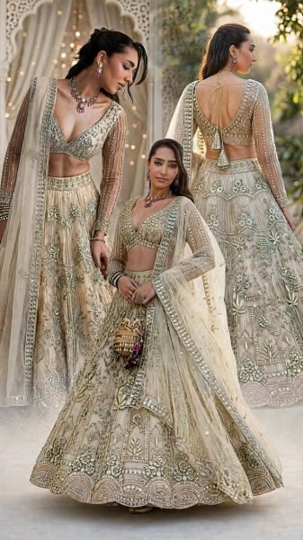 Effortless OffWhite Wedding Wear Soft Net Lehenga with Coding Sequin Embroidery Designer Lehenga Choli