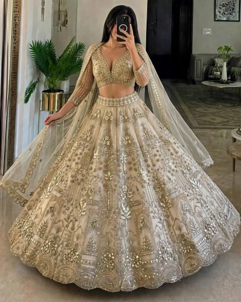 Effortless OffWhite Wedding Wear Soft Net Lehenga with Coding Sequin Embroidery Designer Lehenga Choli