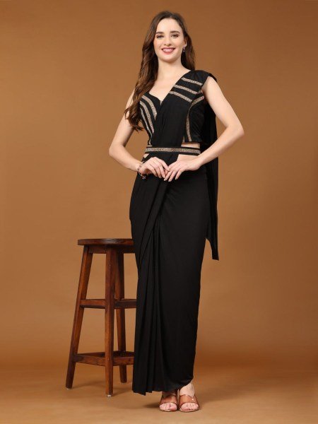 Effortless Party Look Imported Crystal Ready Saree with Luxury Finish Blouse Sarees 