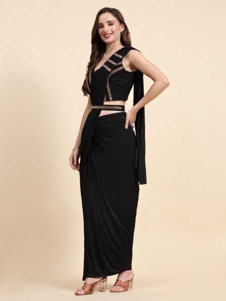 Effortless Party Look Imported Crystal Ready Saree with Luxury Finish Blouse Ready To Wear Saree 