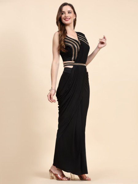 Effortless Party Look Imported Crystal Ready Saree with Luxury Finish Blouse Ready To Wear Saree 