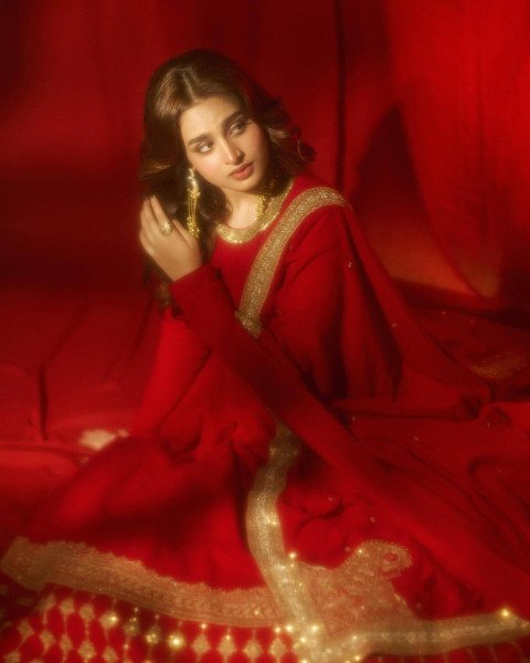 Effortless Red Faux Georgette Gown with 5mm Sequin and Zari Work at Manufacturer  Ready To Wear Collection