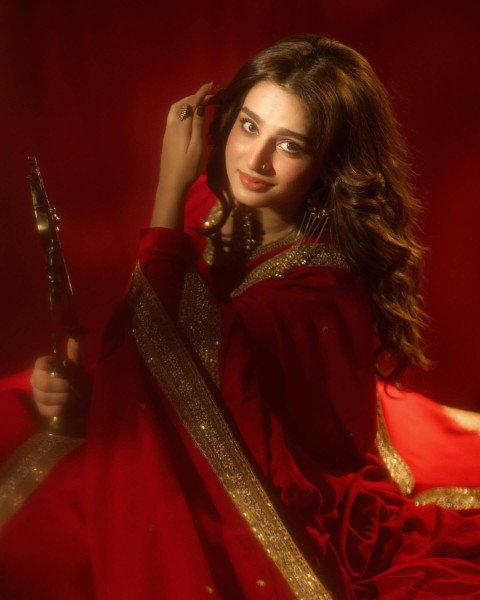 Effortless Red Faux Georgette Gown with 5mm Sequin and Zari Work at Manufacturer  Ready To Wear Collection