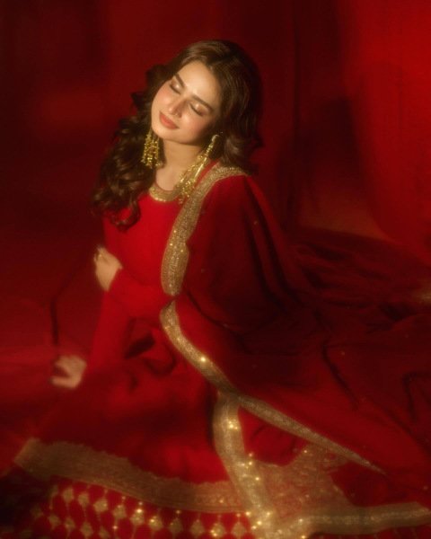 Effortless Red Faux Georgette Gown with 5mm Sequin and Zari Work at Manufacturer  Ready To Wear Collection
