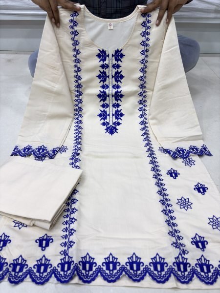 Effortless White Elegant Chanderi Silk Embroidered Kurta Pant Set for Women CO ORD Sets