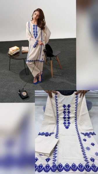 Effortless White Elegant Chanderi Silk Embroidered Kurta Pant Set for Women CO ORD Sets