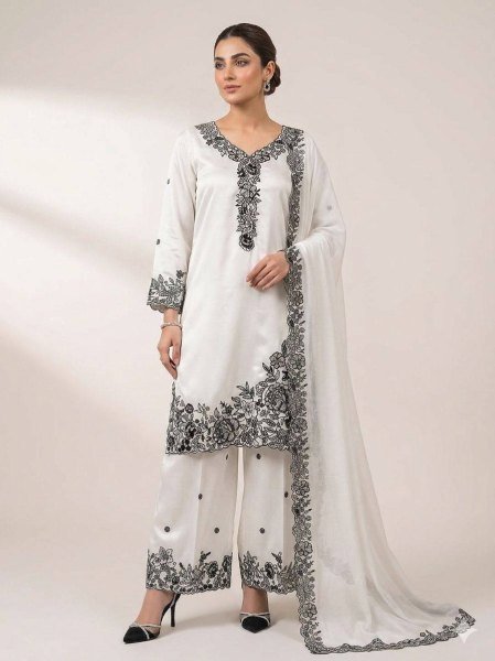 Eid Special French Crepe Palazzo Suit with Sequence Embroidery for Festive Wear Ready To Wear Collection