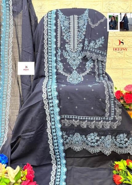 Elan 4 Deepsy Cotton Embroidery Pakistani Patch Work Suits Exporter India Pakistani Suits Wholesale