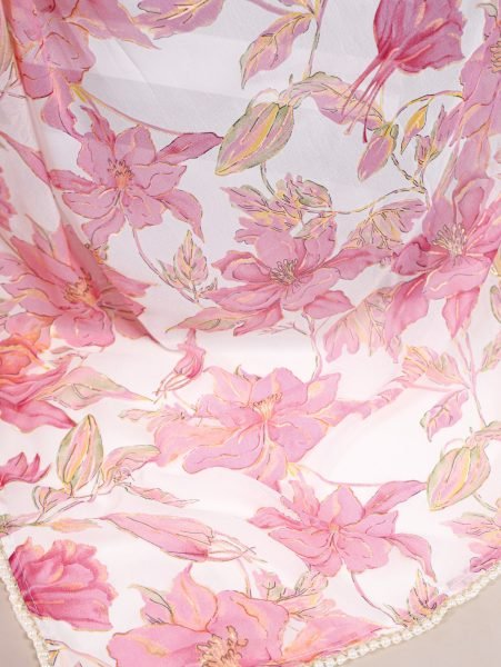 Elegance Redefined Weightless Marble Saree with Floral Design & Pearl Lace Border Latest Arrival Printed Cotton Sarees Wholesale