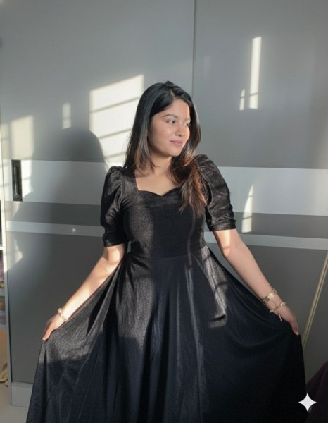 Elegant Black Velvet Dress with Short Sleeves for Evening Party Wear Western Ladies Top Wholesale