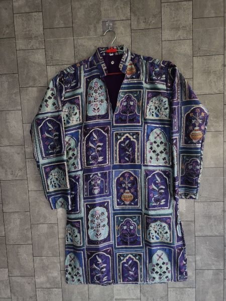 Elegant Blue Heavy Chinon Kurta with Golden Thread and Sequin Work Kurta Pajama Wholesale