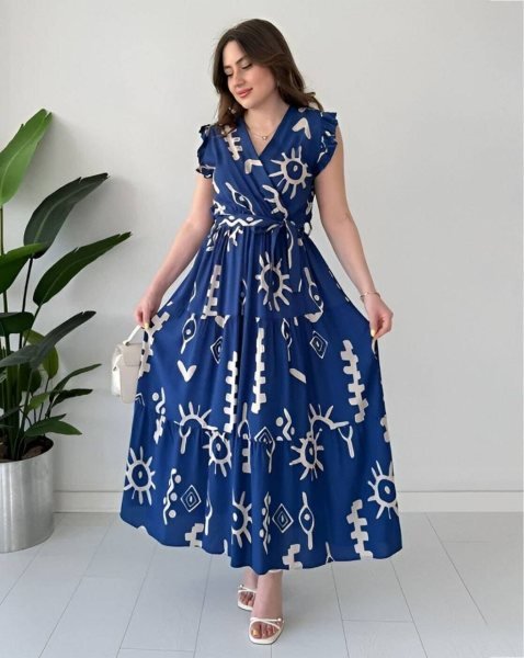 Elegant Blue Rayon Digital Printed Outfit for Daily Wear  Western Ladies Top Wholesale