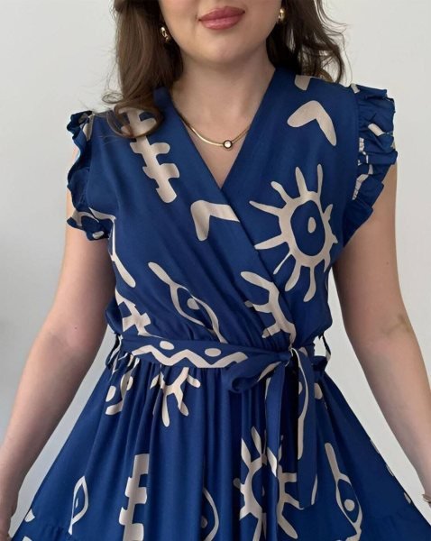 Elegant Blue Rayon Digital Printed Outfit for Daily Wear  Western Ladies Top Wholesale