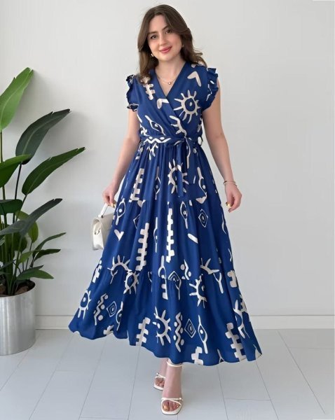 Elegant Blue Rayon Digital Printed Outfit for Daily Wear  Western Ladies Top Wholesale