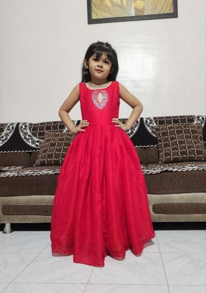 Elegant Chinon Silk Gown for Little Girls Special Occasion   Partywear Dress Designer Summer Collection at Best Offer Girls Wear